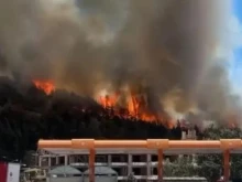 Горски пожар бушува до източния вход на Кавала