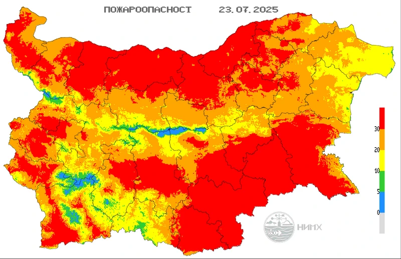 За 23 юли е обявен червен код