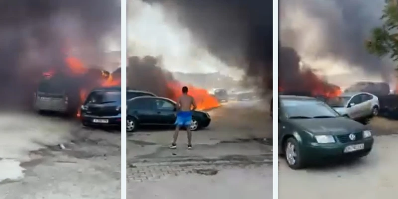 Страшни кадри от пожара край морето