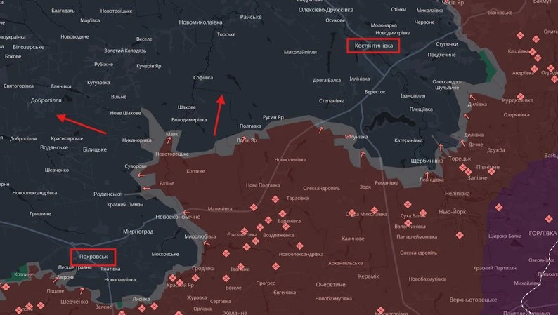 ОСГВ "Хортица": Руската армия развива настъпление между Констянтиновка и Покровск
