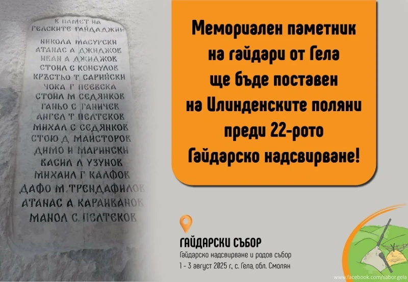Мемориален паметник на гайдари от Гела ще бъде поставен на Илинденските поляни преди 22-рото Гайдарско надсвирване