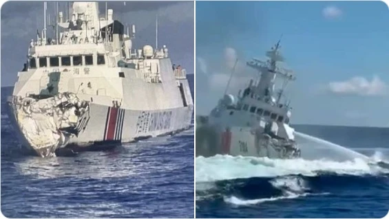 Два китайски плавателни съда се сблъскаха в Южнокитайско море докато преследват филипински патрул