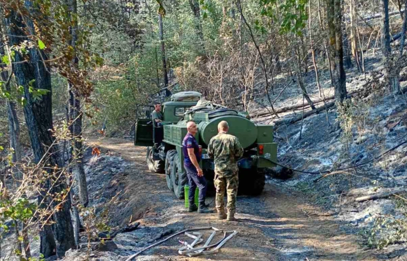 Военнослужещи все още гасят огнища край Дебелец