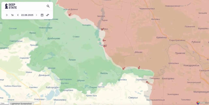 DeepState: Руските войски напреднаха в Серебрянската гора и в Донецка област