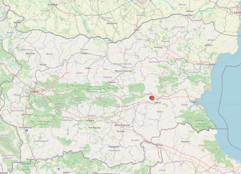 Земетресение в Югоизточна България в малките часове на 1 септември