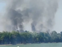 Пожар край Гребната база в Пловдив