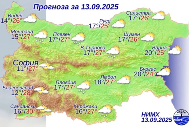 Очаква ни слънчева събота с температури до 30 градуса
