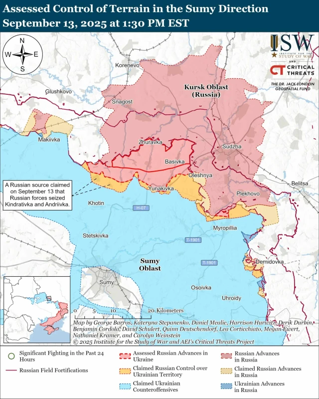 ISW: Руснаците атакуват по цялата линия на фронта, използвайки FPV-дронове и авиационни бомби