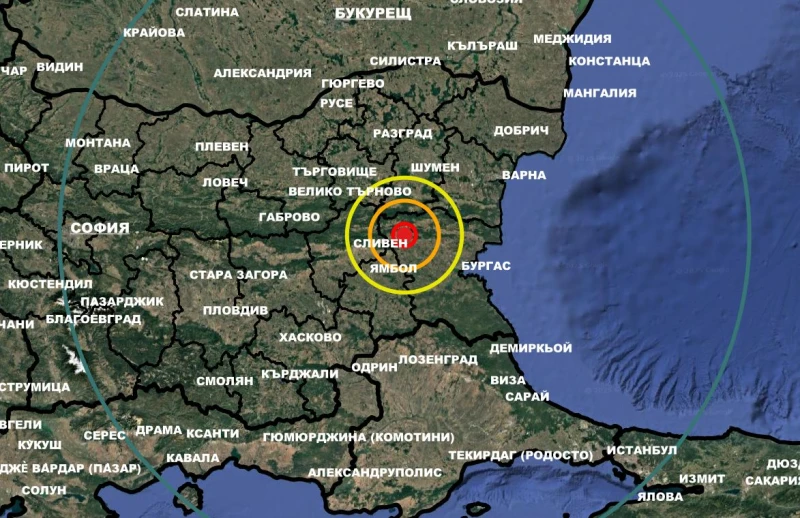 Земетресение от 3.4 по Рихтер и на 17 км дълбочина в Южна България
