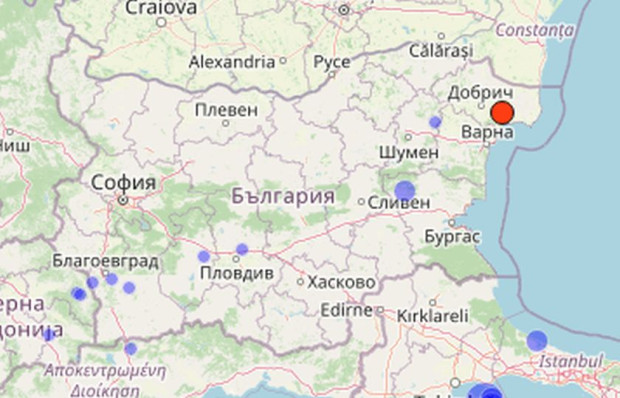 Земетресение разлюля Североизточна България