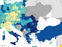 Евростат сложи по-голяма част от България в тъмната част на картата по отношение на риск от бедност