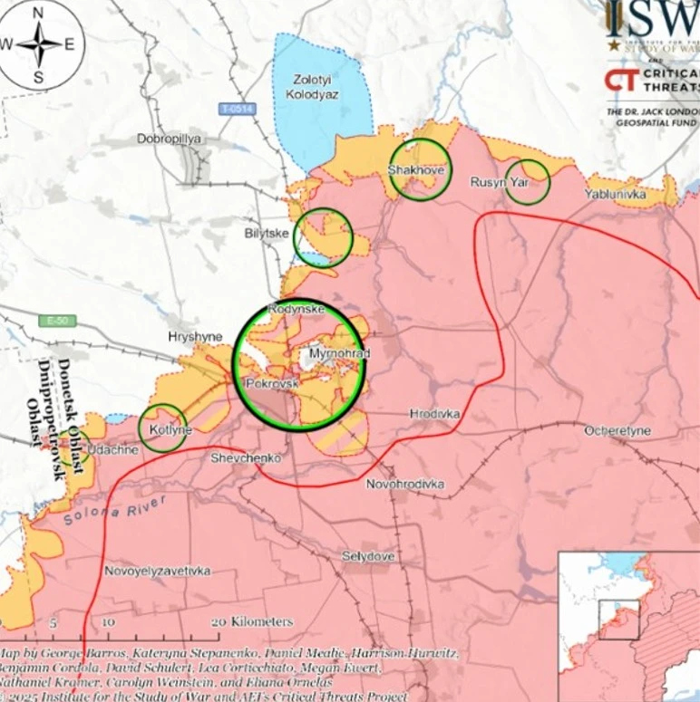 ISW: Руснаците напредват в Гуляйполе, а ВСУ подобриха ситуацията в района на Покровск