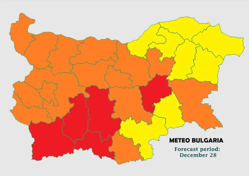 Меteo Bulgaria издаде червен код: Още тази нощ вятърът ще се усили