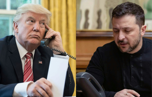 Президентът на Украйна Володимир Зеленски провежда телефонен разговор с американския