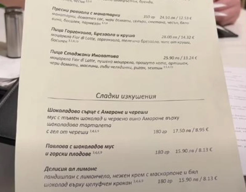 Пловдивчанка: Вечеря за двама със салата, две пици и два десерта ни струваше 50 евро