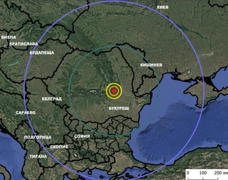 Земетресение с магнитуд 4.6 удари румънския район на Вранча, усети се и в България