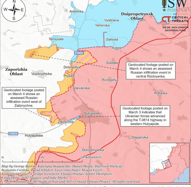 Украинските подразделения постигнаха напредък в посока Гуляйполе в област Запорожие