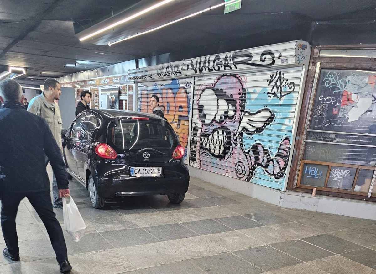 Кола се спусна по стълбите в подлеза на Орлов мост