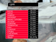 35,31% избирателна активност в Бургаско към 16:00 ч.