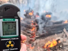 Огромен горски пожар бушува в района на Чернобил, 1100 хектара са засегнати
