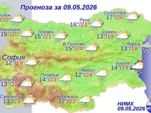 Краткотрайни, но интензивни валежи, придружени на места от гръмотевици ни очакват днес