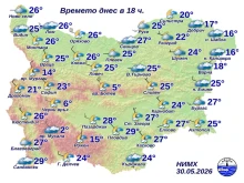НИМХ: Едва 2 градуса са регистрирани в Южна България в 18:00 часа днес