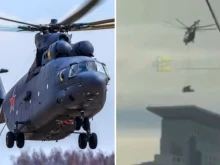 Най-големите и мощни транспортни хеликоптери в света поставят системи за противовъздушна отбрана върху покривите на сгради в Москва