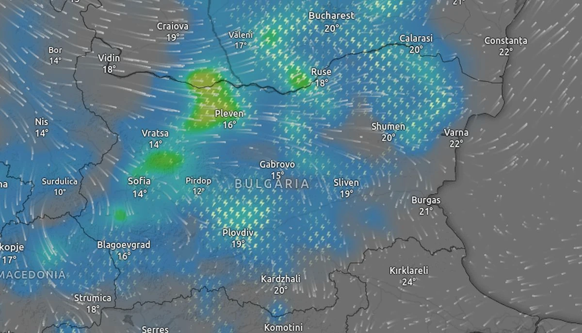 Meteo Balkans: Дъжд, гръмотевици и градушки на Балканския полуостров, включително и в България