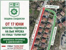 Ремонт затваря улица в Сандански