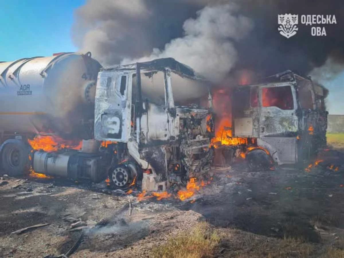 Руските войски атакуваха паркинг за товарни автомобили в южната част