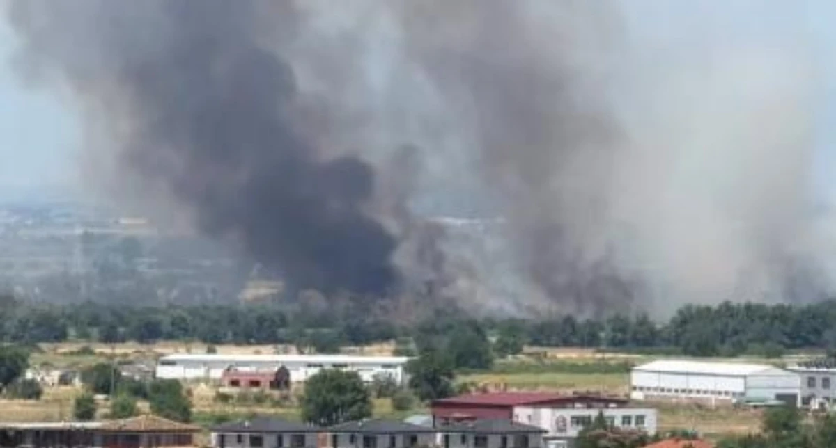 Голям пожар край Околовръстното на Пловдив вдигна на крак спешните служби