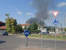 Голям пожар в Пловдив, вижда се и от магистрала "Тракия"