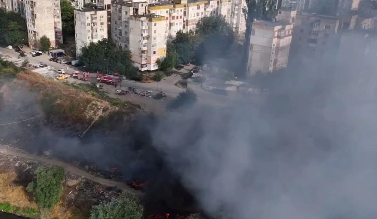 Дрон засне последствията от пожара в Пловдив