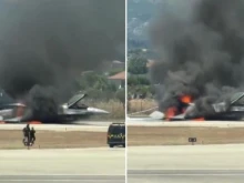 Изтребител F-16 се запали във въздуха и извърши аварийно кацане на гръцки остров