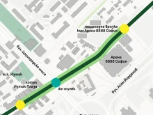За Европейското по волейбол: Изоставеното трасе край "Арена 8888 София" става пешеходен коридор