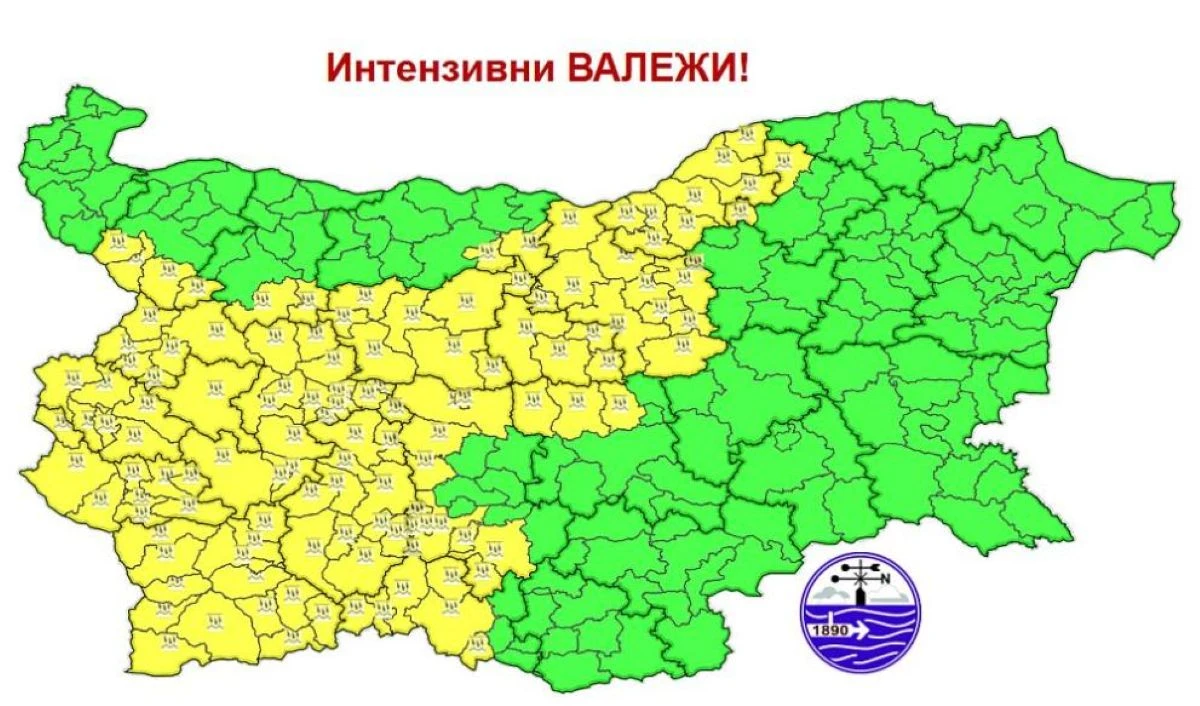 След опасните горещини, идват бури - жълт код е издаден за голяма част от страната