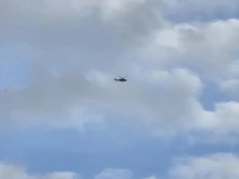 Медицински хеликоптер и линейки след катастрофата в Кресненското дефиле