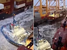 Круизен кораб се сблъска с два контейнеровоза в пристанище в Германия
