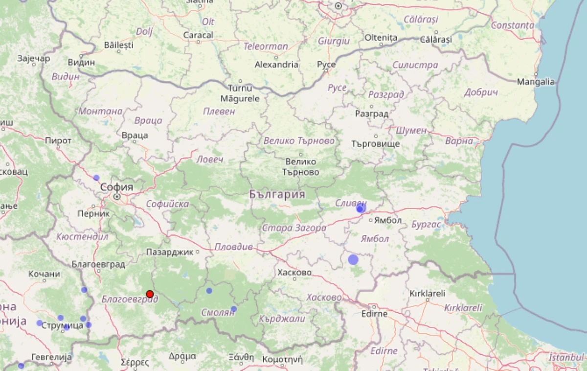 Земетресение край Благоевград