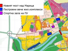 Жилища и промишлени сгради около новата спортна зала на ПУ?