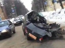 Пиян шофьор кара разбита кола с труп в нея! (видео)