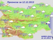 НИМХ: През нощта на места ще превалява сняг