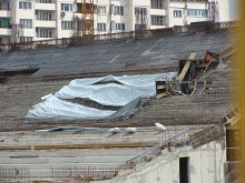 Пропадна част от строящата се трибуна "Юг" на стадион "Ботев"