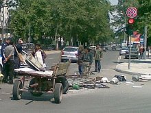 Ромска каруца предизвика меле на околовръстното