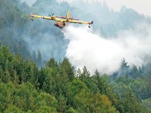 Френските самолети "Canadair Bombardier” CL-415 се включиха в гасенето на Рила