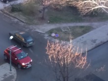 Знак "полегна" до пловдивско кръстовище
