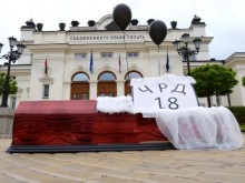 Протестиращи с ковчег пред Народното събрание