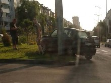 Зрелищна катастрофа на булевард "България" в Пловдив