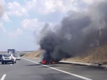 Ад на пътя! Втори автомобил пламна на АМ "Тракия"
