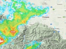 Карта показва приближаващия към Пловдив дъжд